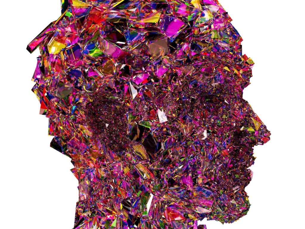 An image of a shattered mind, showing what happens to our minds due to sin