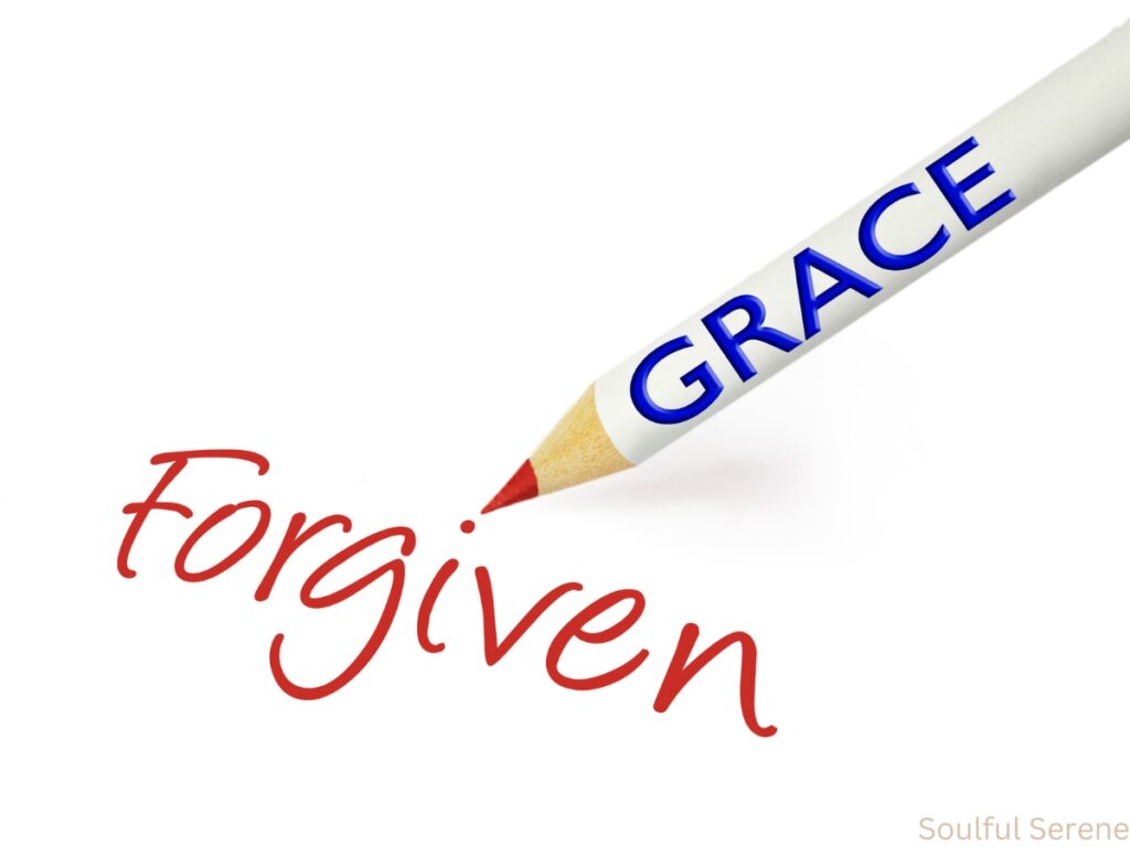 The word forgiveness written by a pencil with the word grace written on it